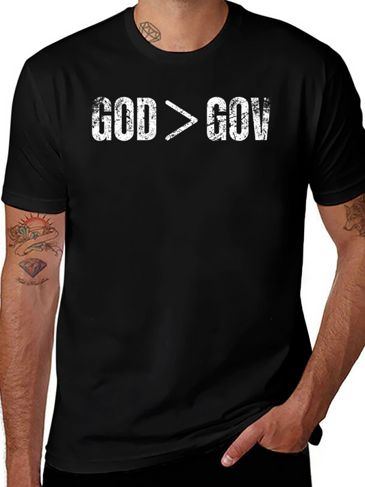 God is Greater Than Gov Distressed T-Shirt