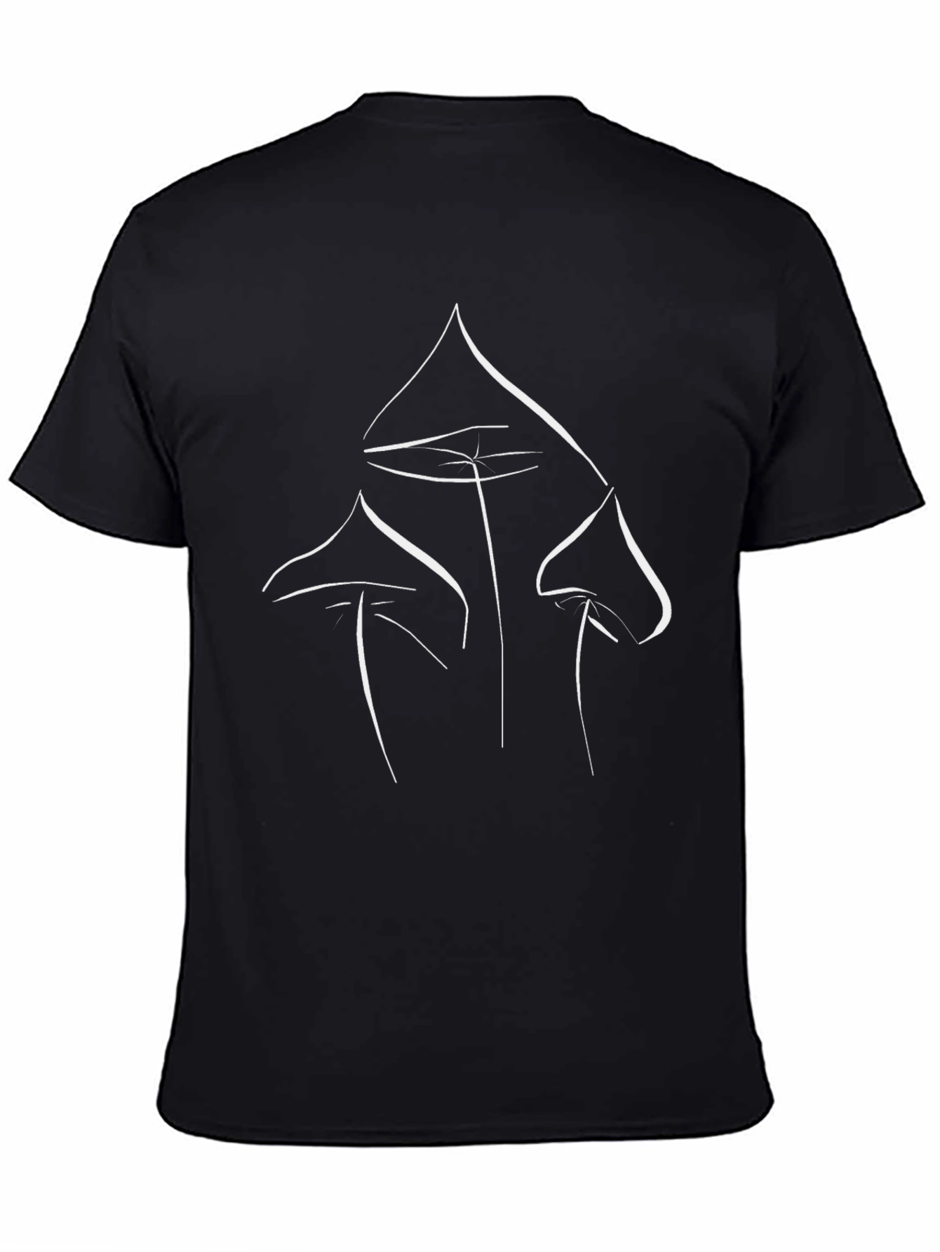 Minimalist Mushroom Graphic Tee - Black