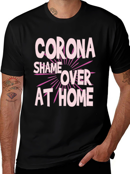 Corona Shame Over At Home Black Graphic Tee