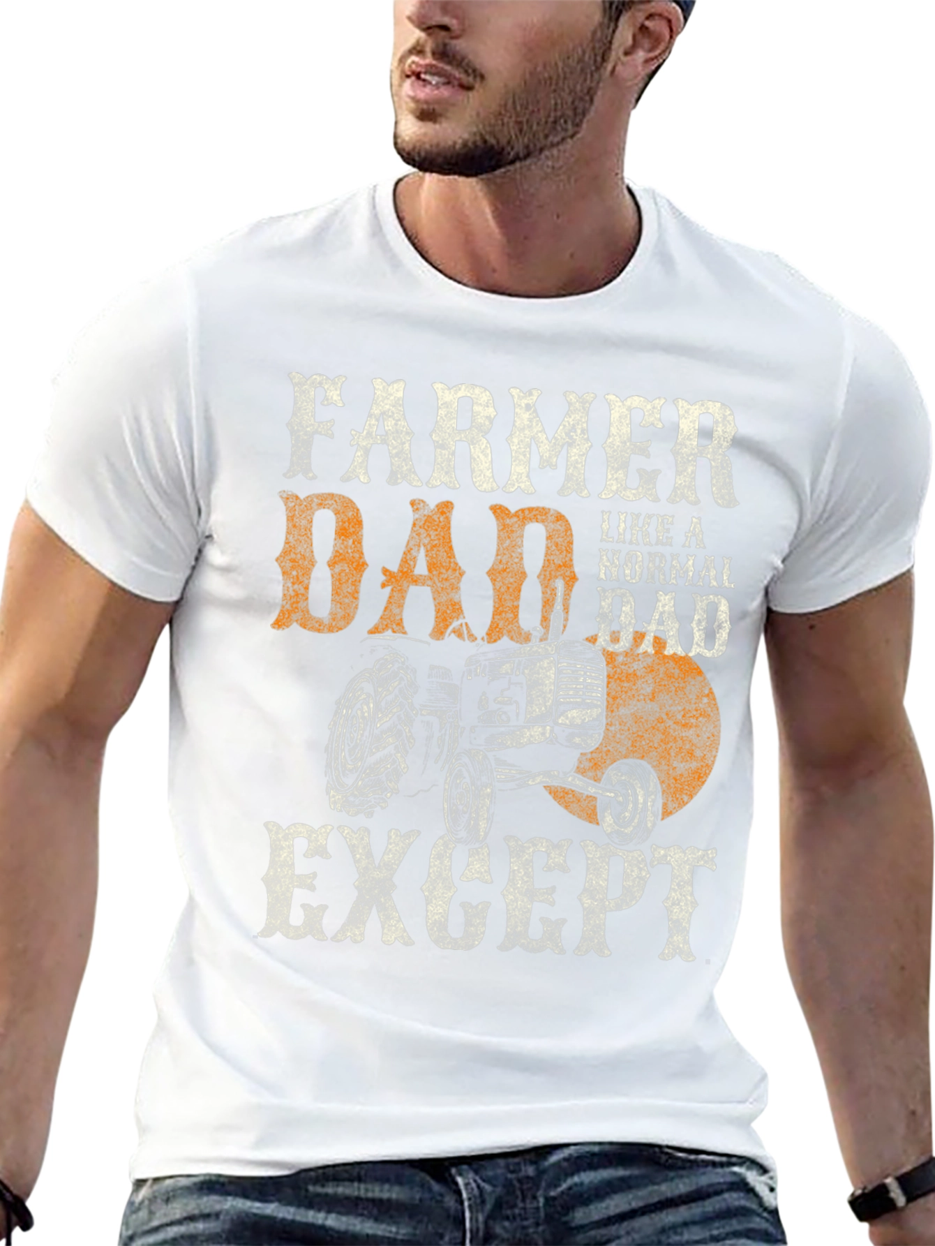 Farmer Dad T-Shirt - Tractor Graphic Tee