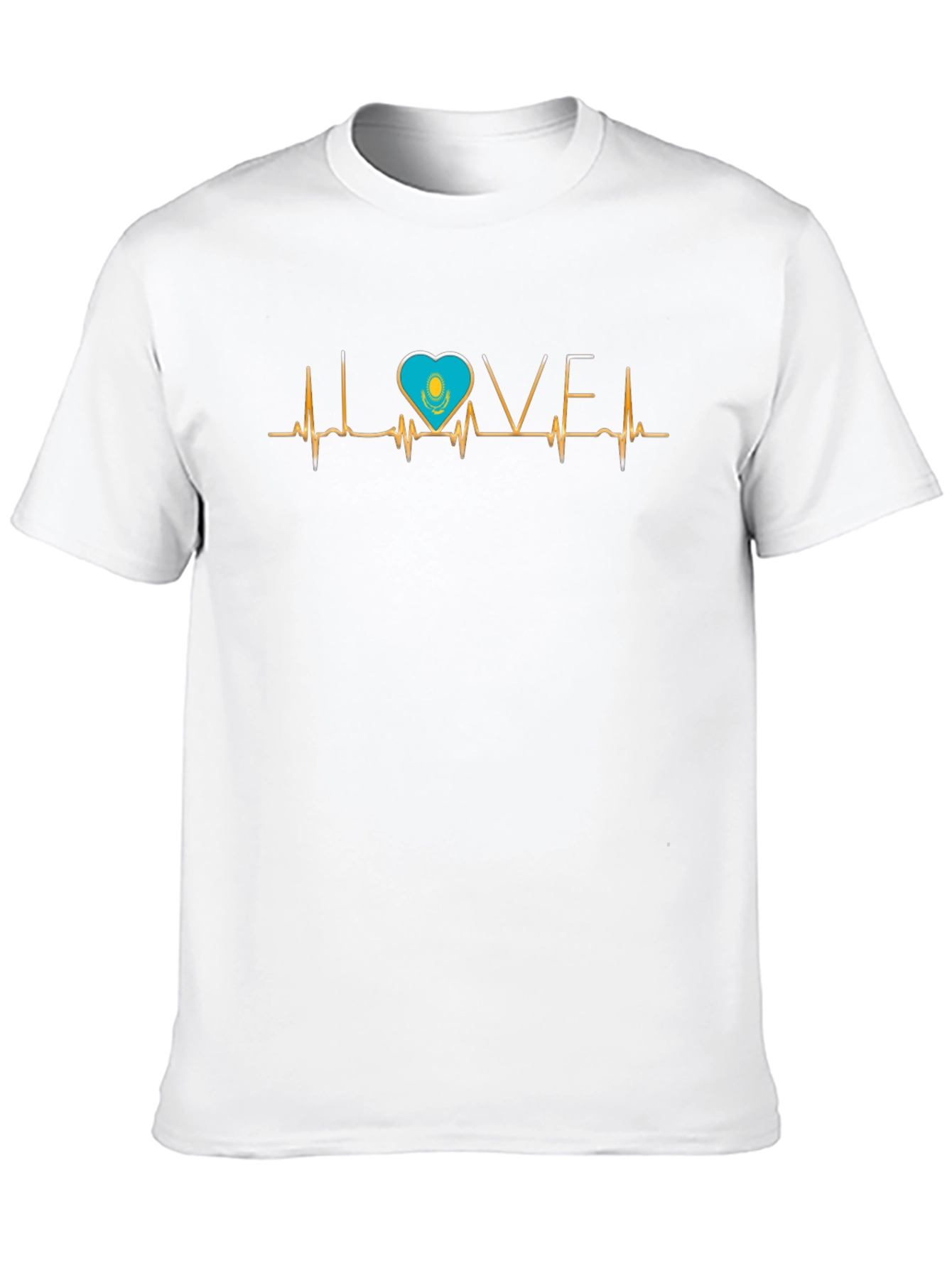 Kazakhstan Love Heartbeat Graphic T-Shirt