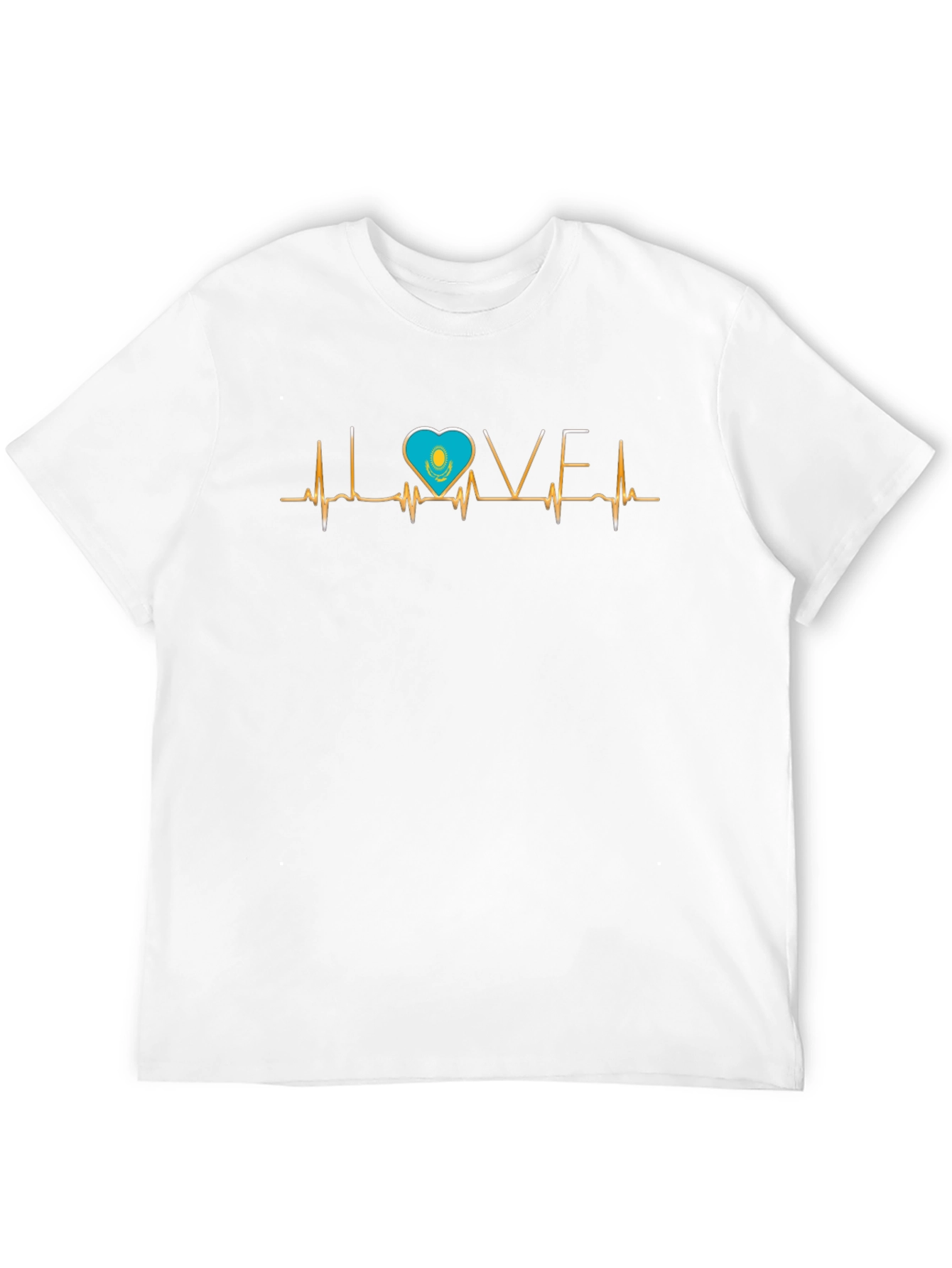 Kazakhstan Love Heartbeat Graphic T-Shirt