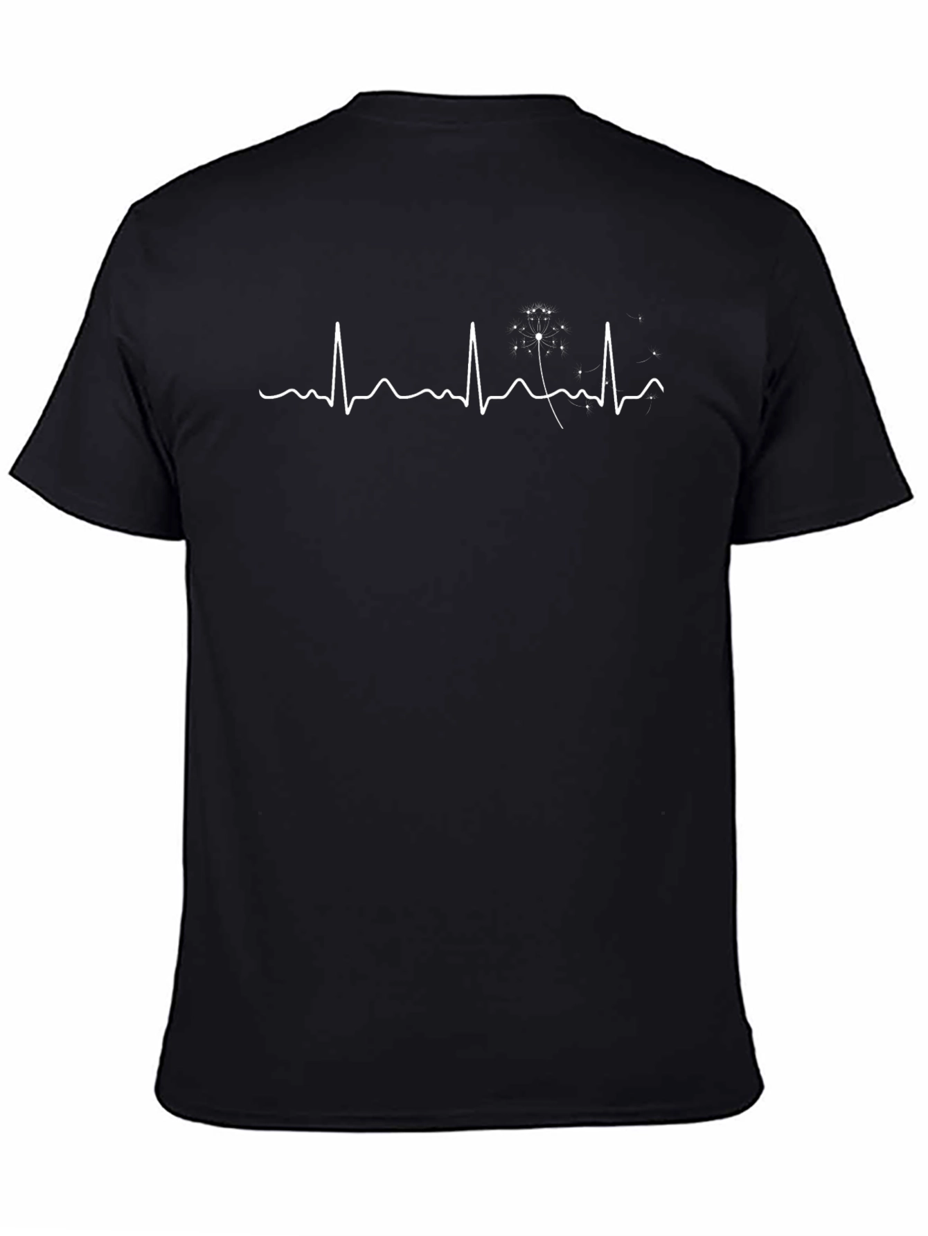 Heartbeat Dandelion Black T-Shirt