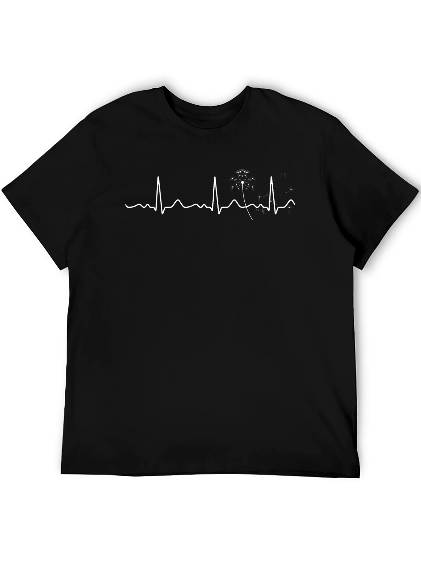 Heartbeat Dandelion Black T-Shirt