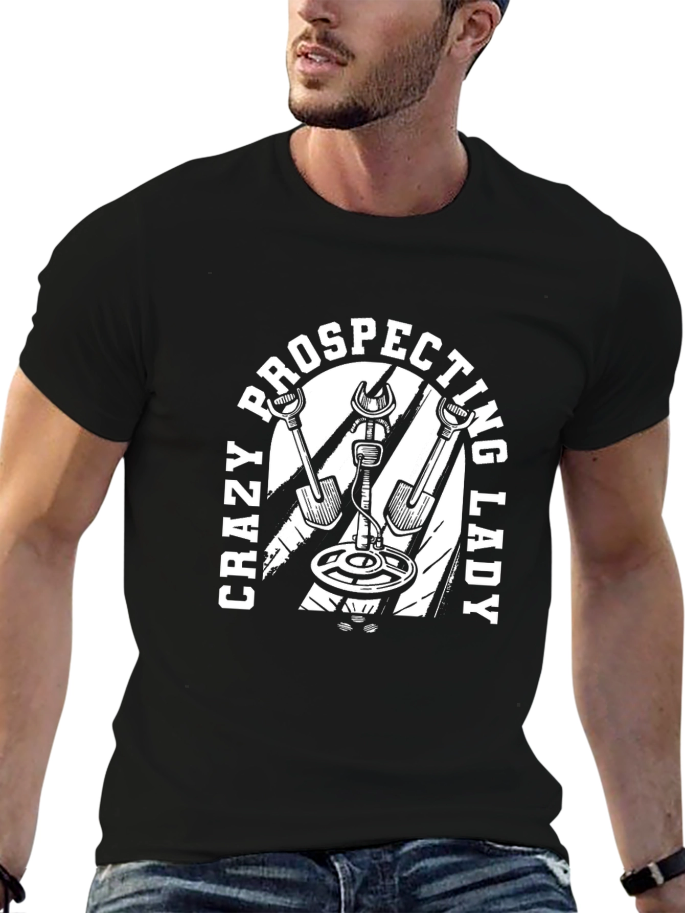 Crazy Prospecting Lady T-Shirt Metal Detecting Tee