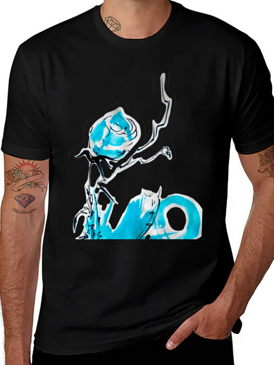 Abstract Rose Graphic Tee - Black