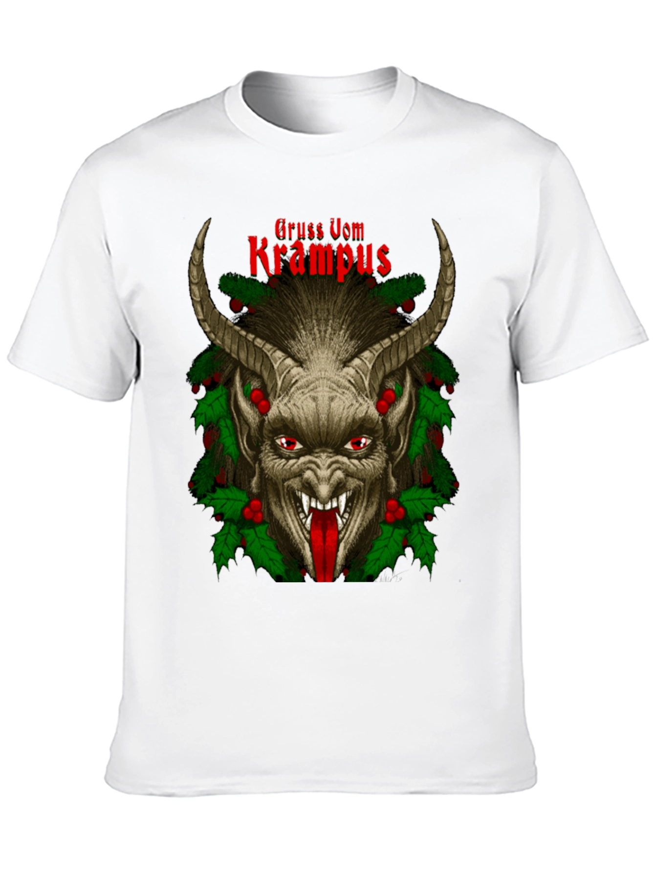 Gruss Vom Krampus Graphic Tee - Holiday Devil Shirt