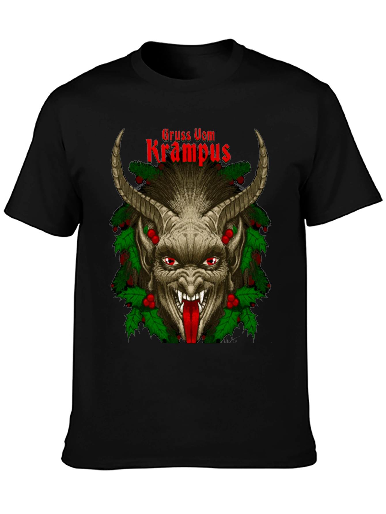 Gruss Vom Krampus Graphic Tee - Holiday Devil Shirt