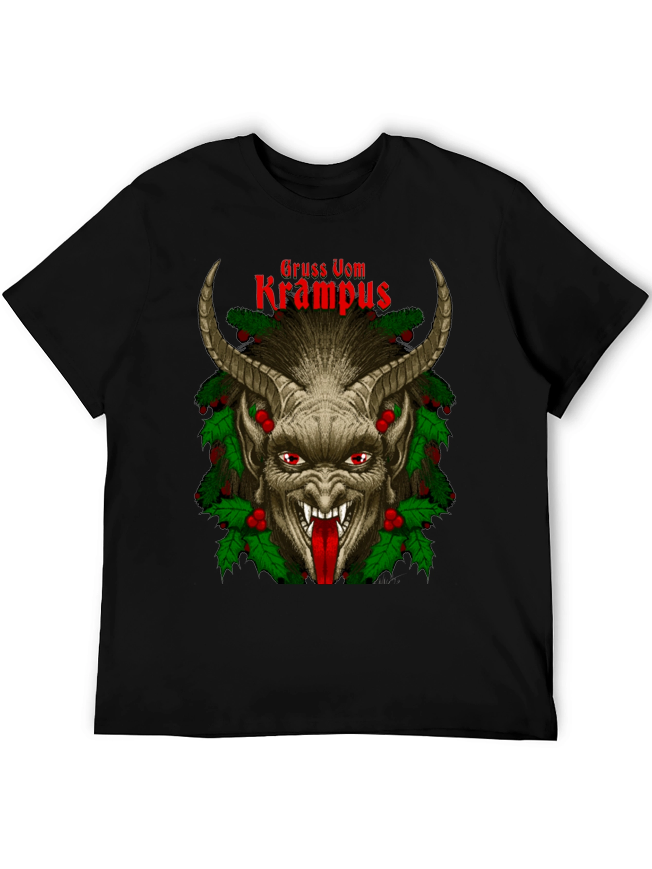 Gruss Vom Krampus Graphic Tee - Holiday Devil Shirt