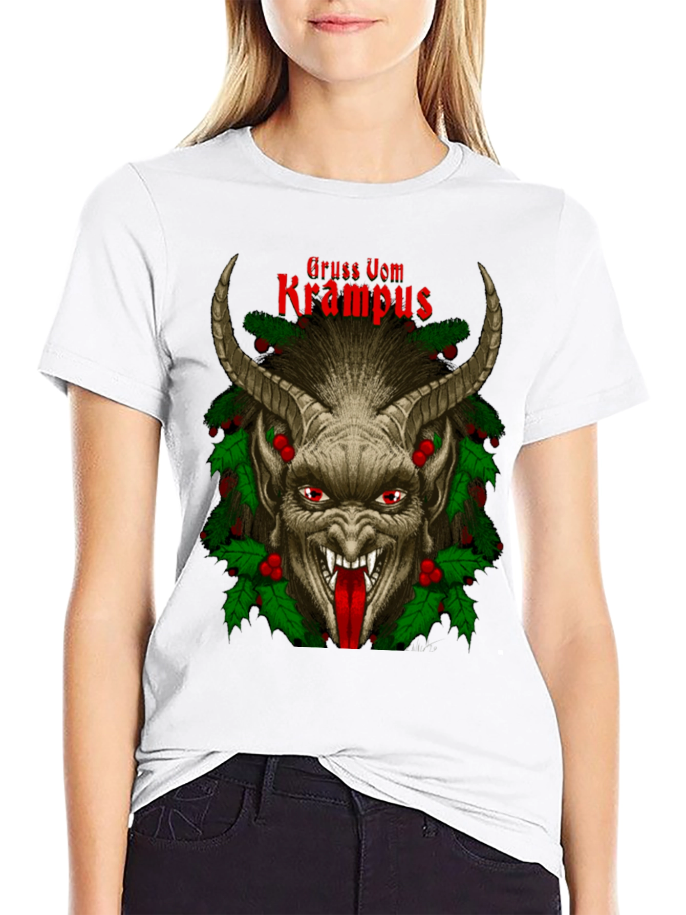 Gruss Vom Krampus Graphic Tee - Holiday Devil Shirt