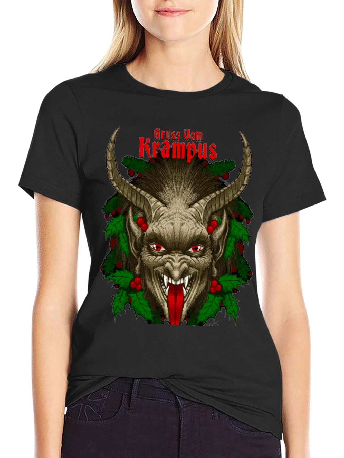 Gruss Vom Krampus Graphic Tee - Holiday Devil Shirt