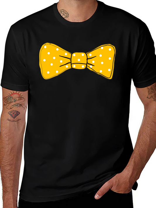 Yellow Polka Dot Bow Tie Graphic T-Shirt