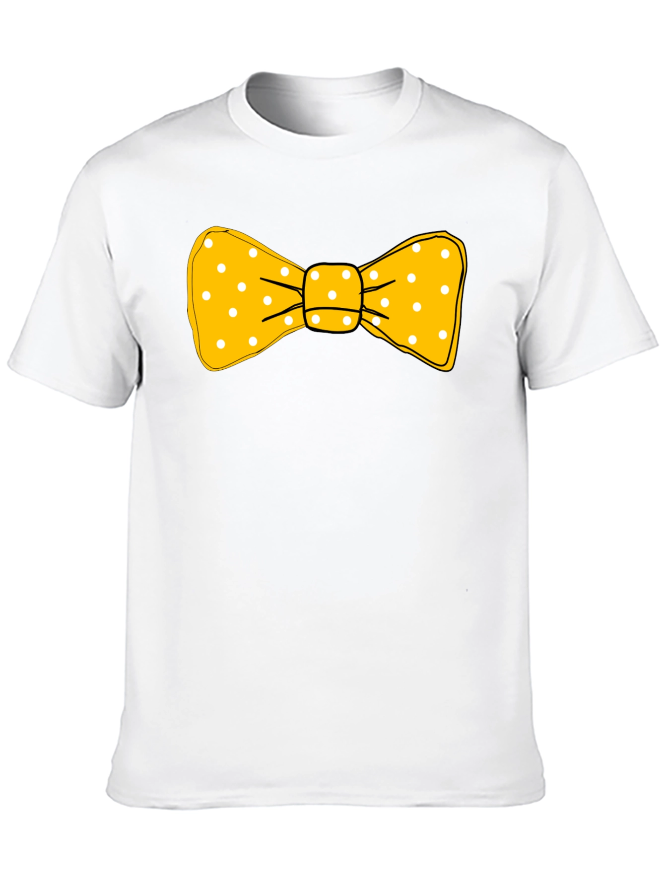 Yellow Polka Dot Bow Tie Graphic T-Shirt