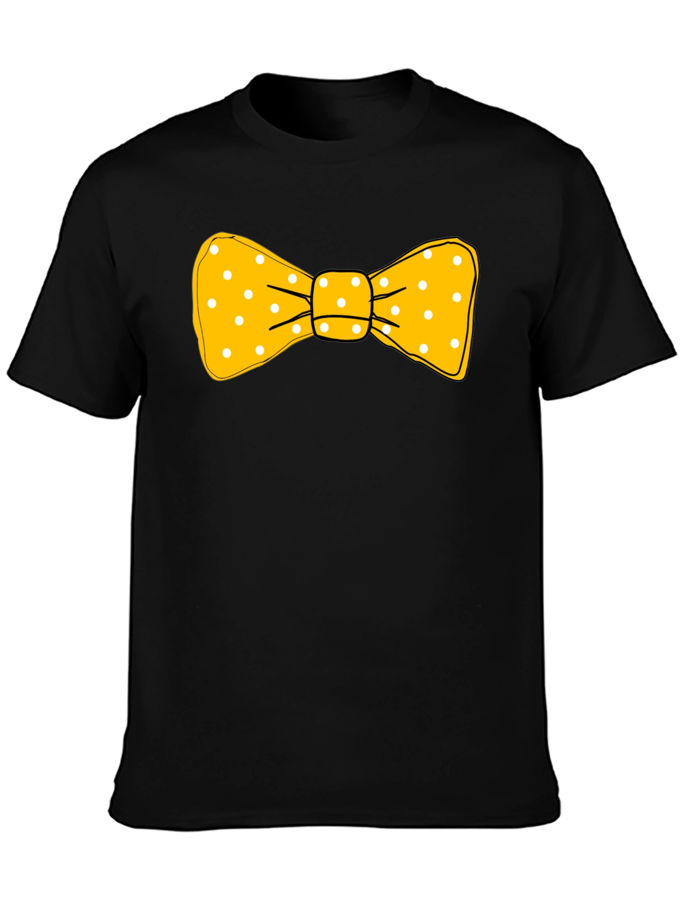 Yellow Polka Dot Bow Tie Graphic T-Shirt