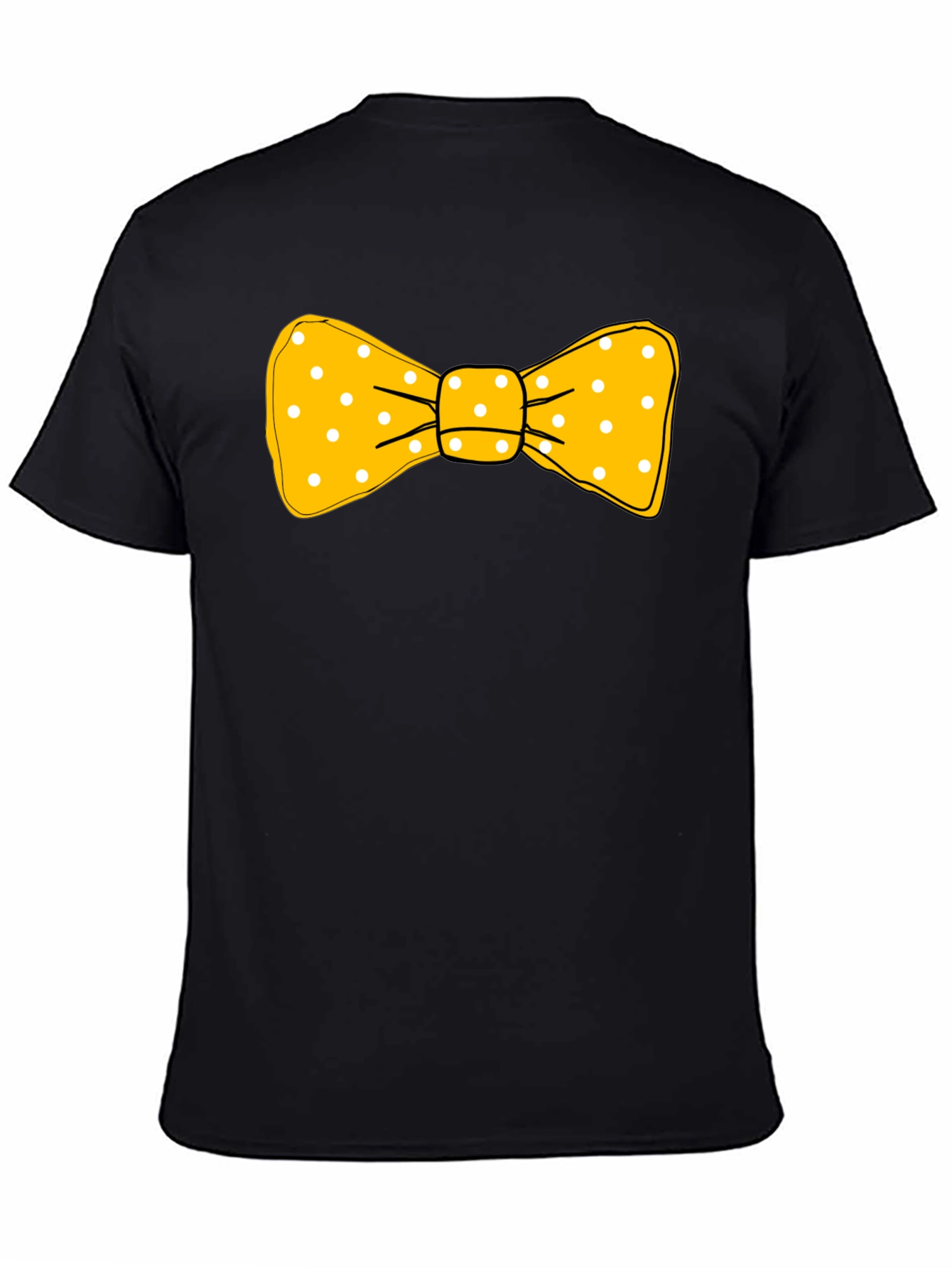 Yellow Polka Dot Bow Tie Graphic T-Shirt