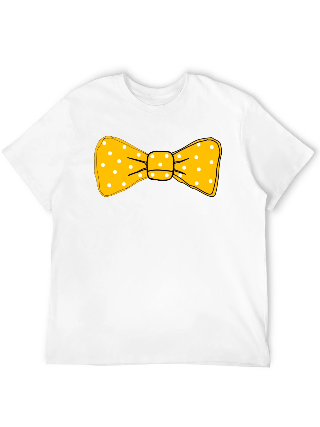 Yellow Polka Dot Bow Tie Graphic T-Shirt