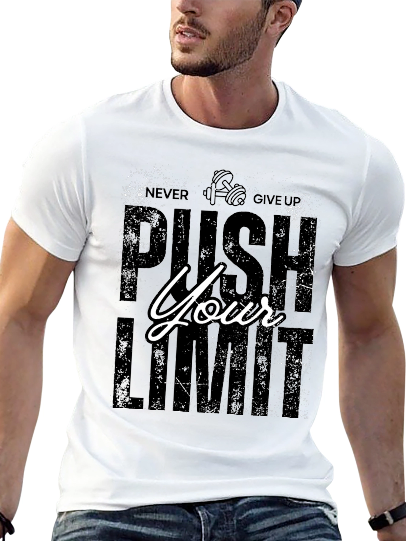 Push Your Limit Graphic Tee - Mens Black T-Shirt