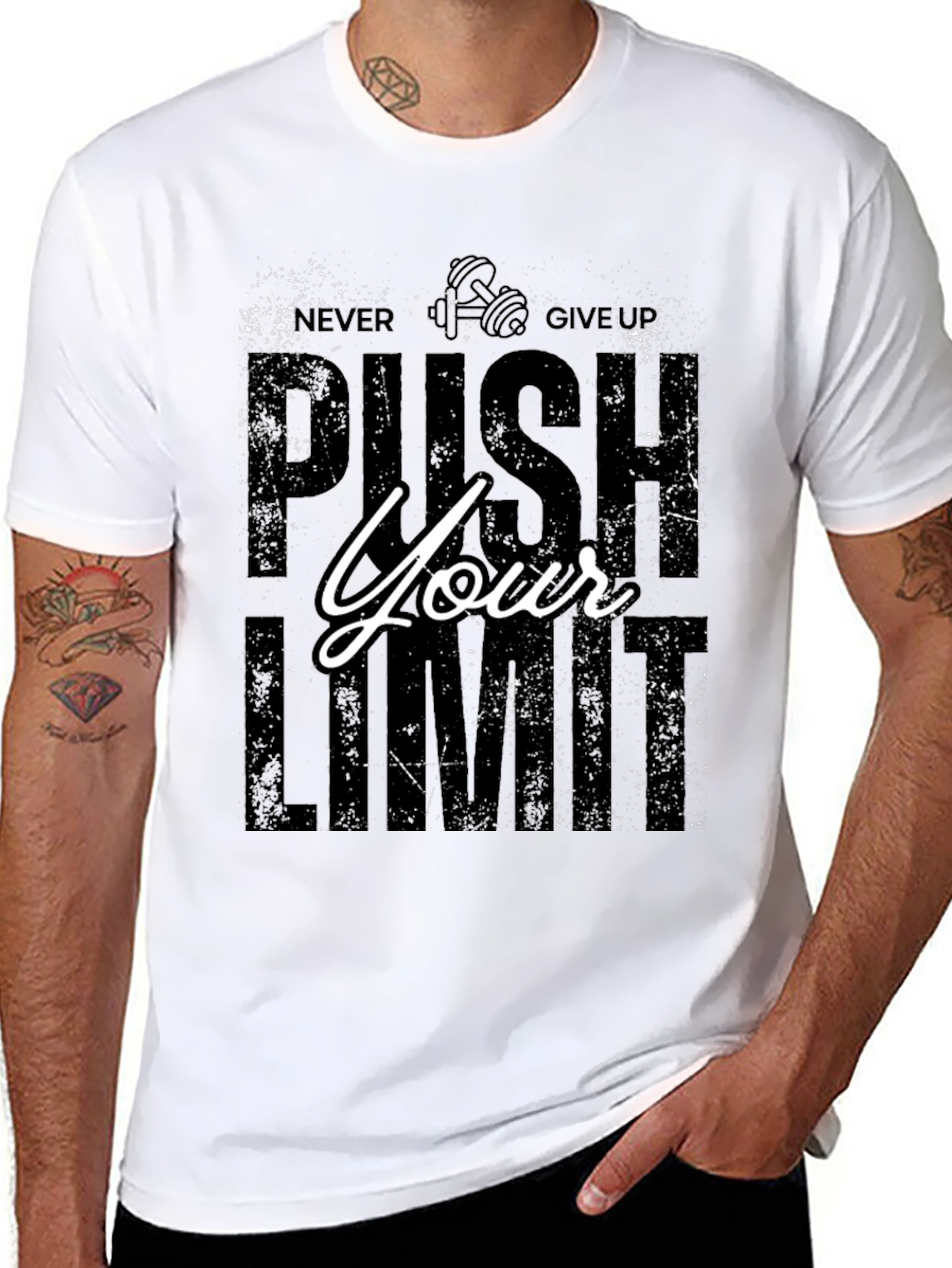 Push Your Limit Graphic Tee - Mens Black T-Shirt