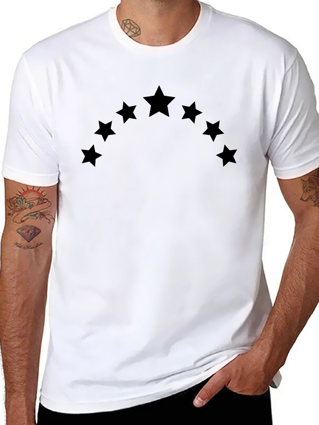 Star Arc Black T-Shirt - Casual Style