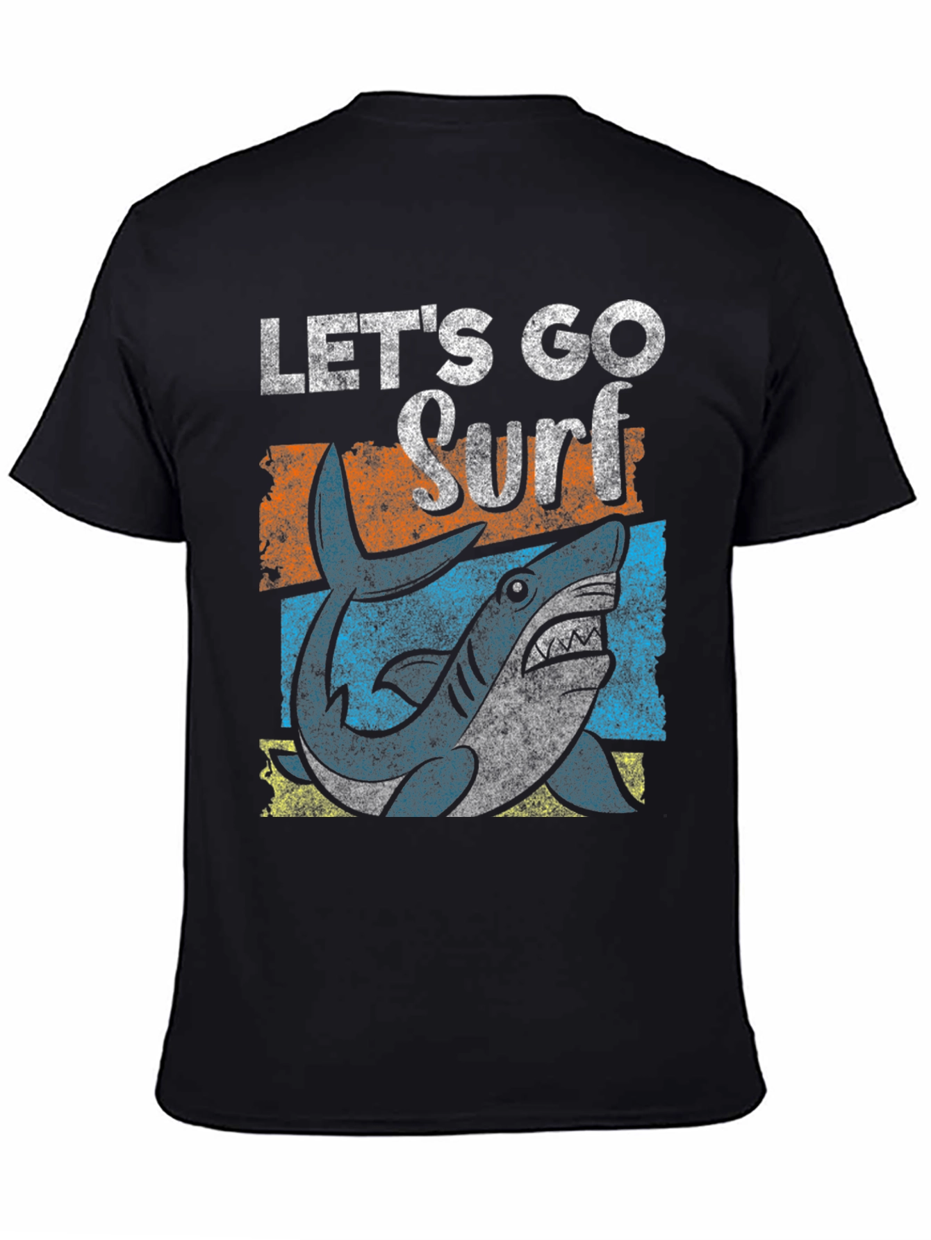 Lets Go Surf Shark Graphic Tee - Black