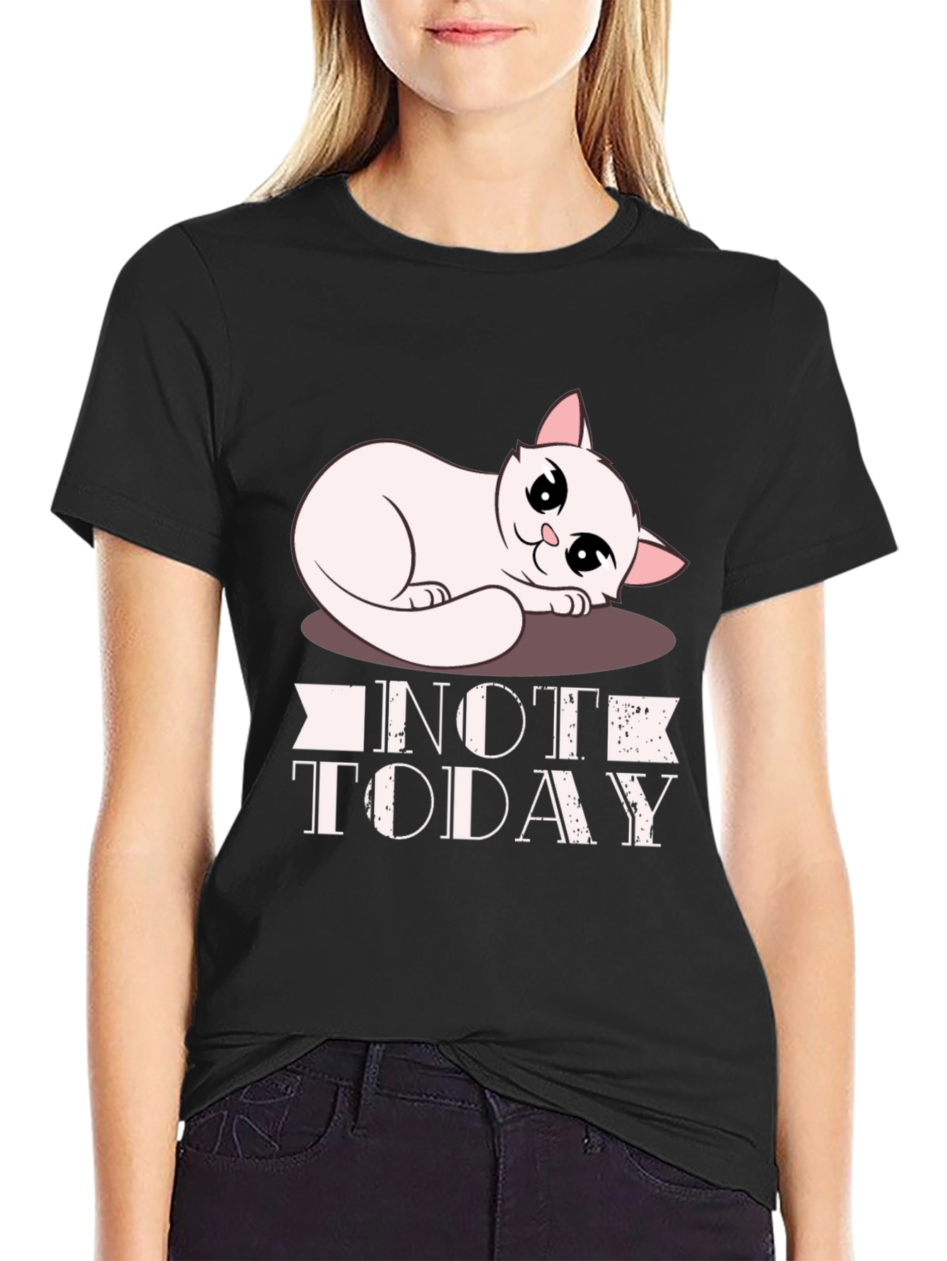 Not Today Cat Graphic T-Shirt
