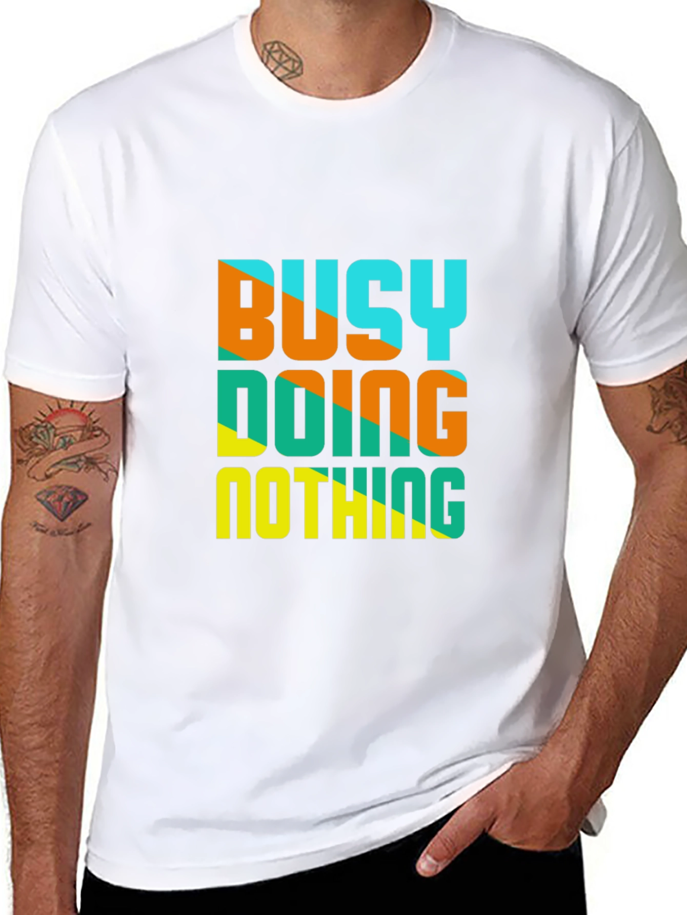 Busy Doing Nothing Graphic Tee - Casual Black T-Shirt