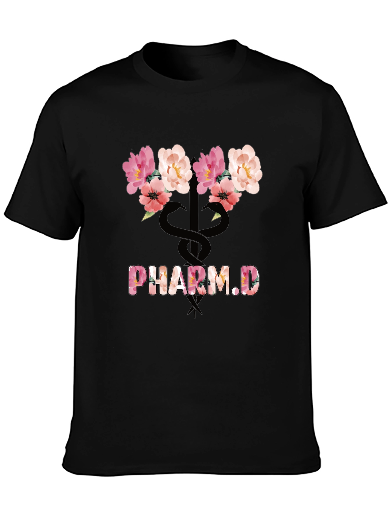 Floral Pharm.D T-Shirt - Stylish Pharmacy Graduate Tee