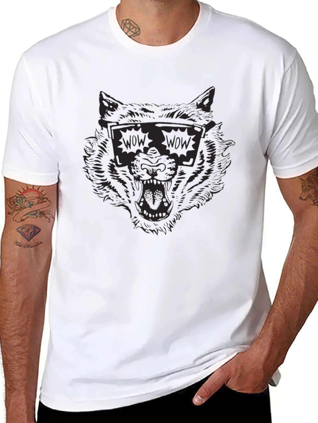 Cool Wolf WOW Sunglasses Graphic Tee