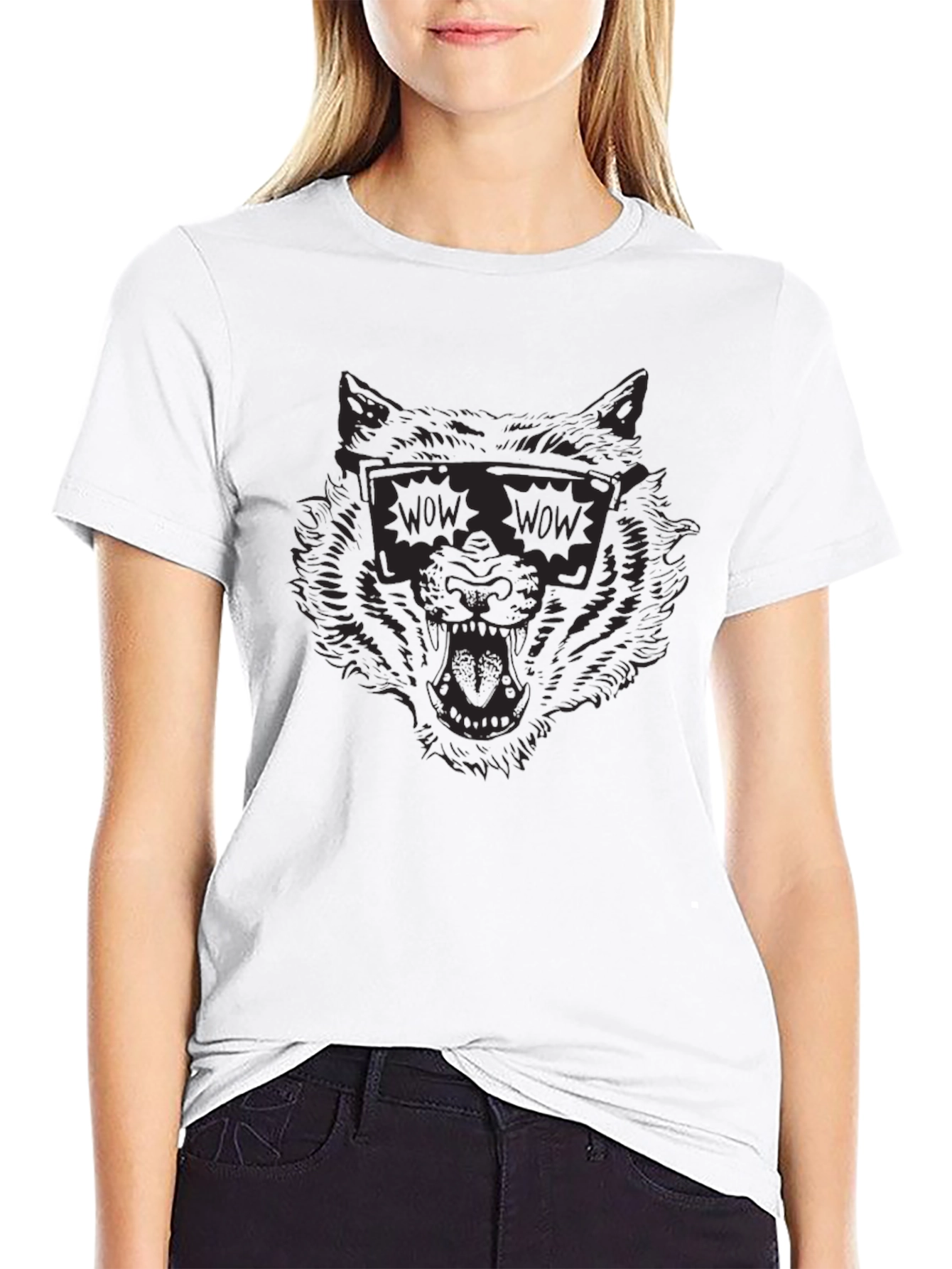 Cool Wolf WOW Sunglasses Graphic Tee