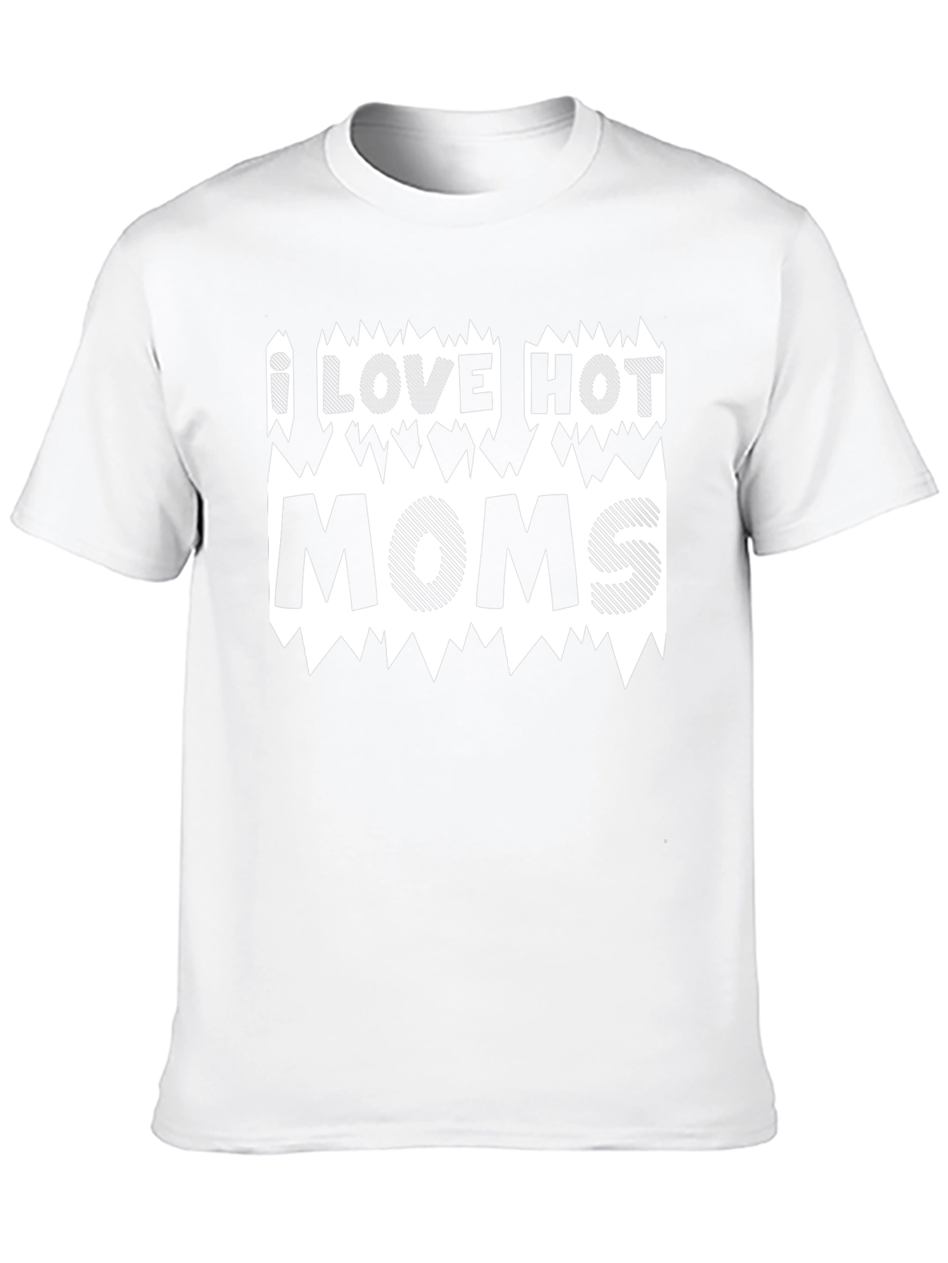 I LOVE HOT MOMS Black Graphic T-Shirt