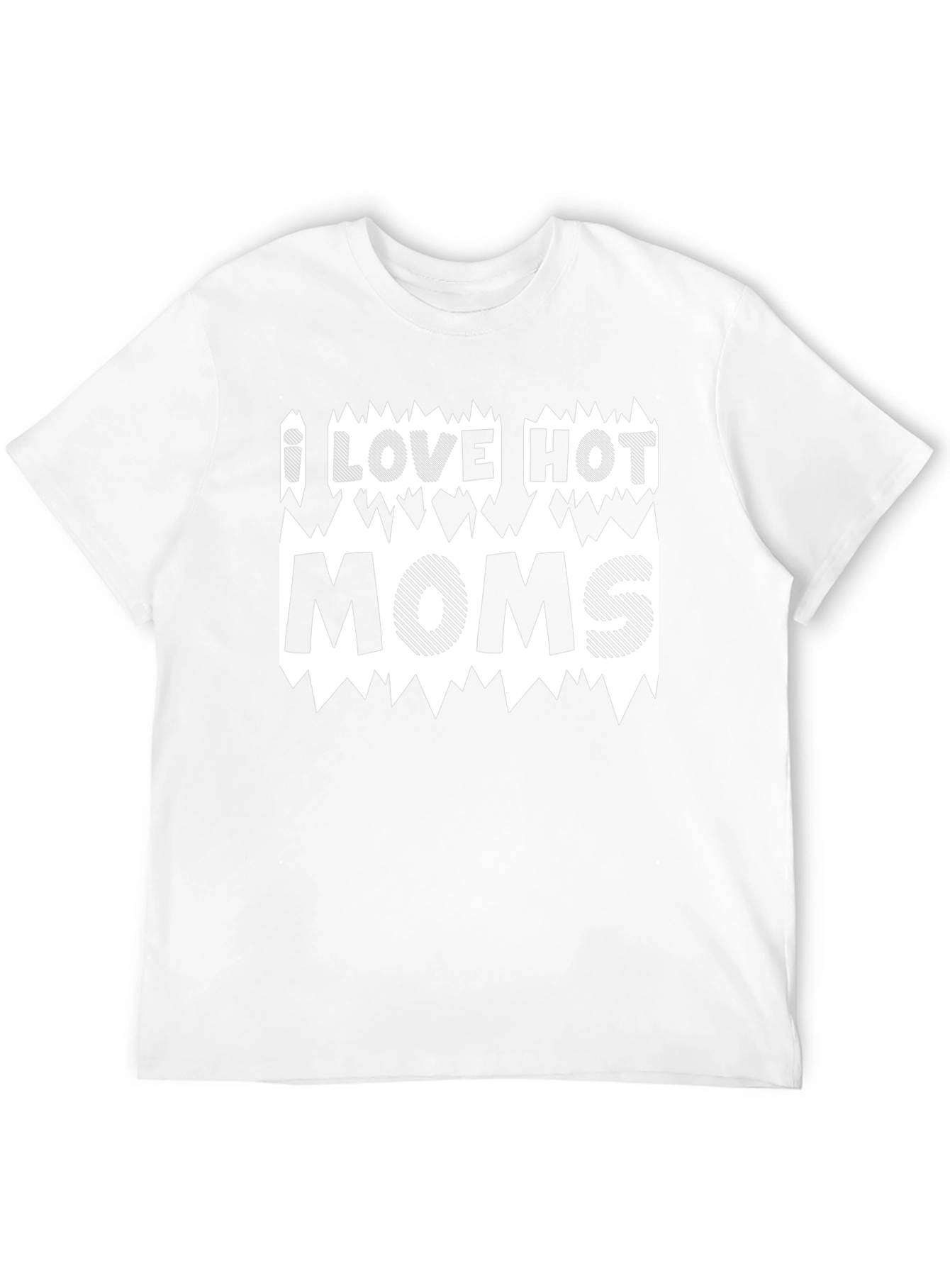I LOVE HOT MOMS Black Graphic T-Shirt