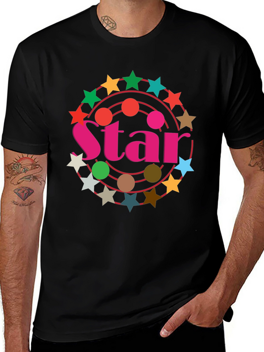 Star Circle Graphic Black T-Shirt