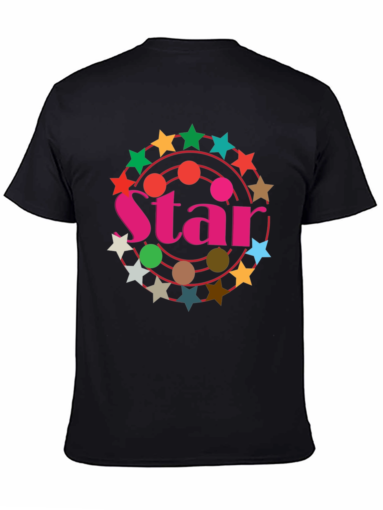 Star Circle Graphic Black T-Shirt