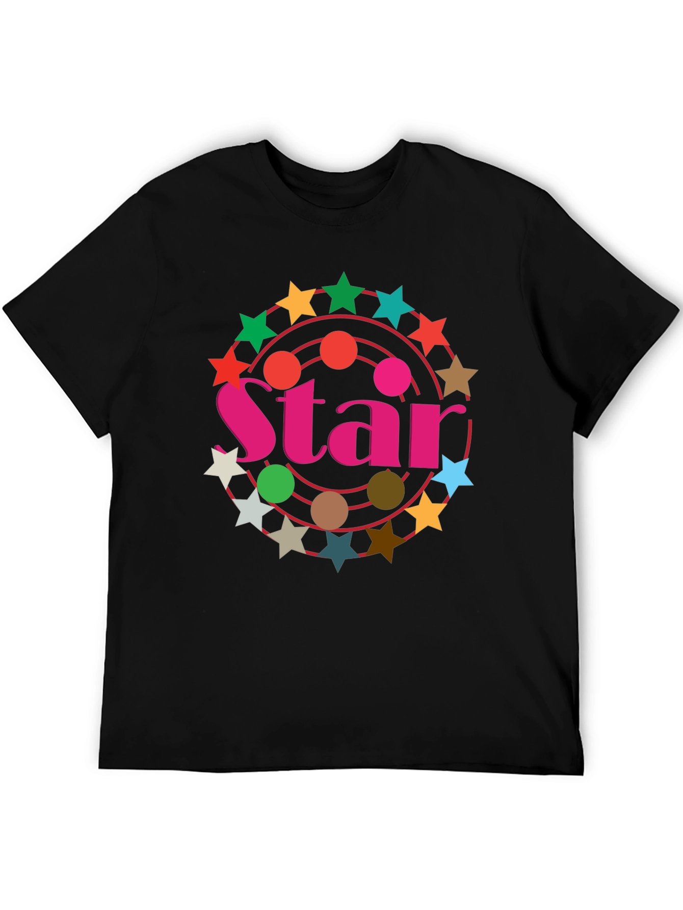 Star Circle Graphic Black T-Shirt