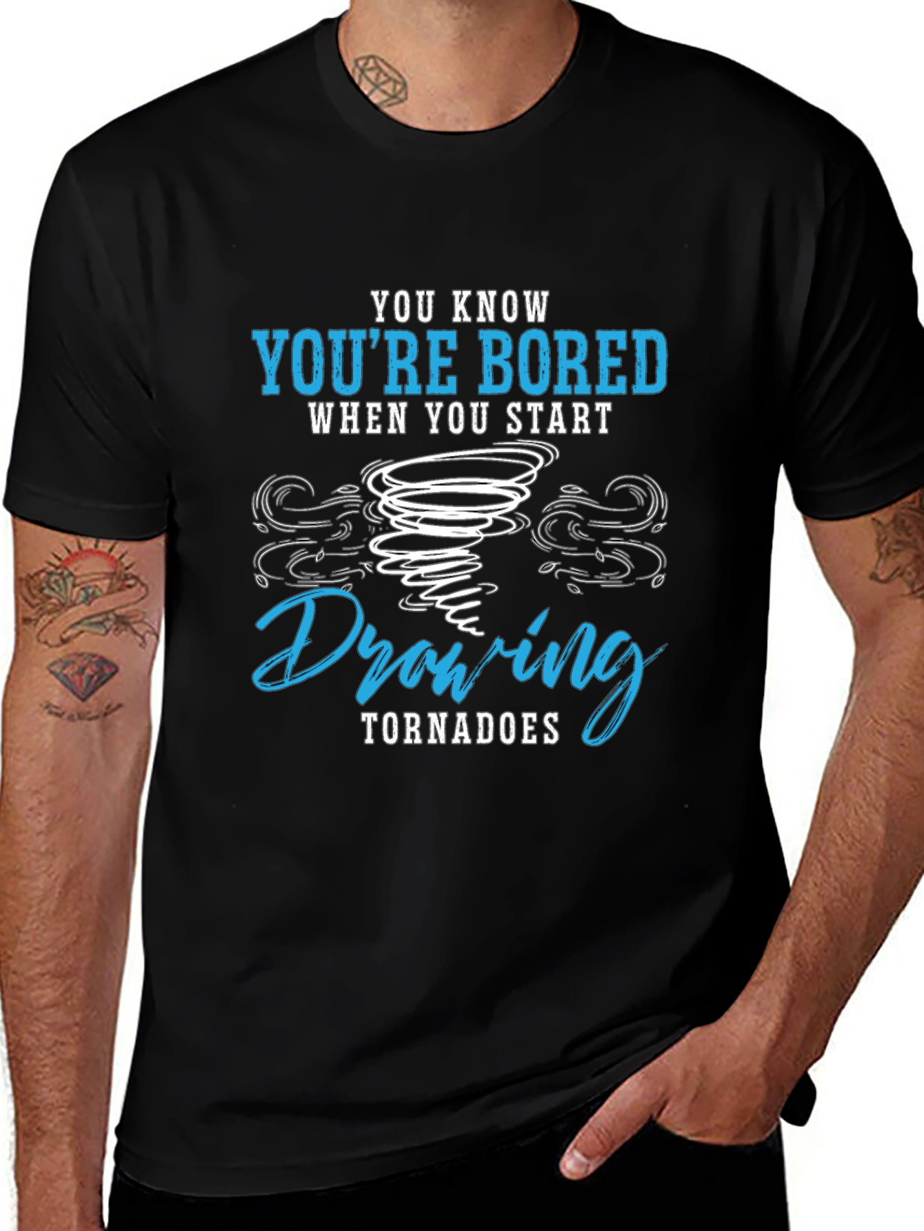 Bored Drawing Tornadoes Graphic T-Shirt