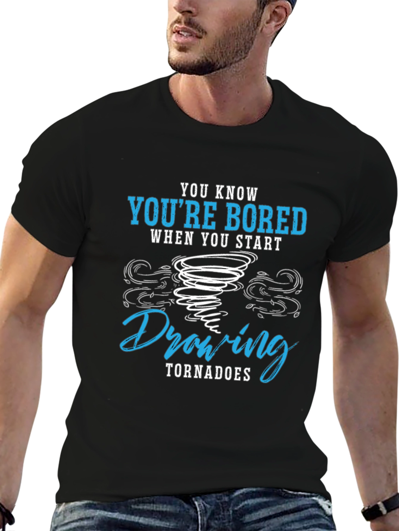 Bored Drawing Tornadoes Graphic T-Shirt