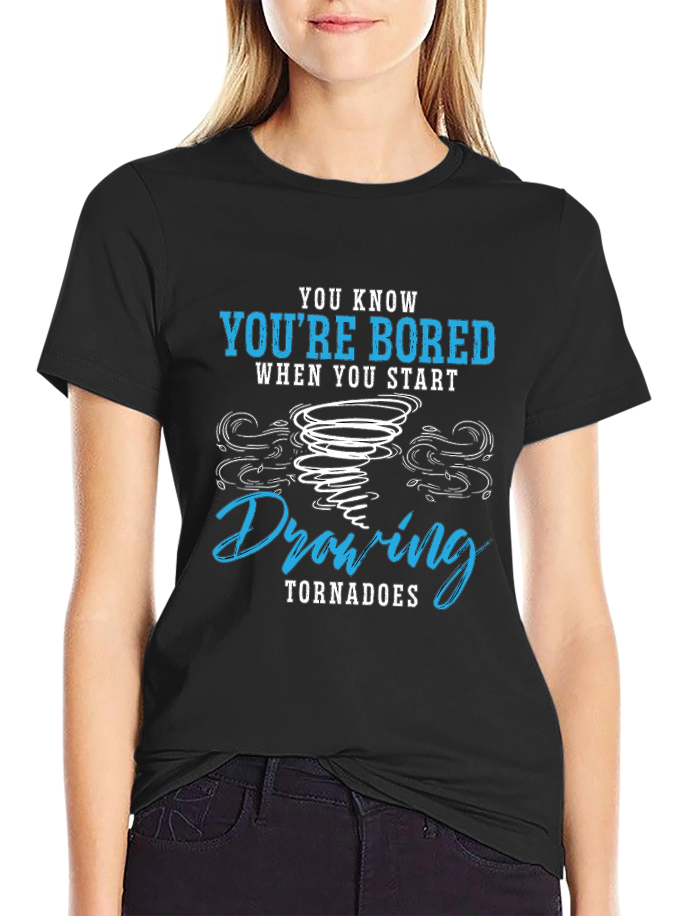 Bored Drawing Tornadoes Graphic T-Shirt
