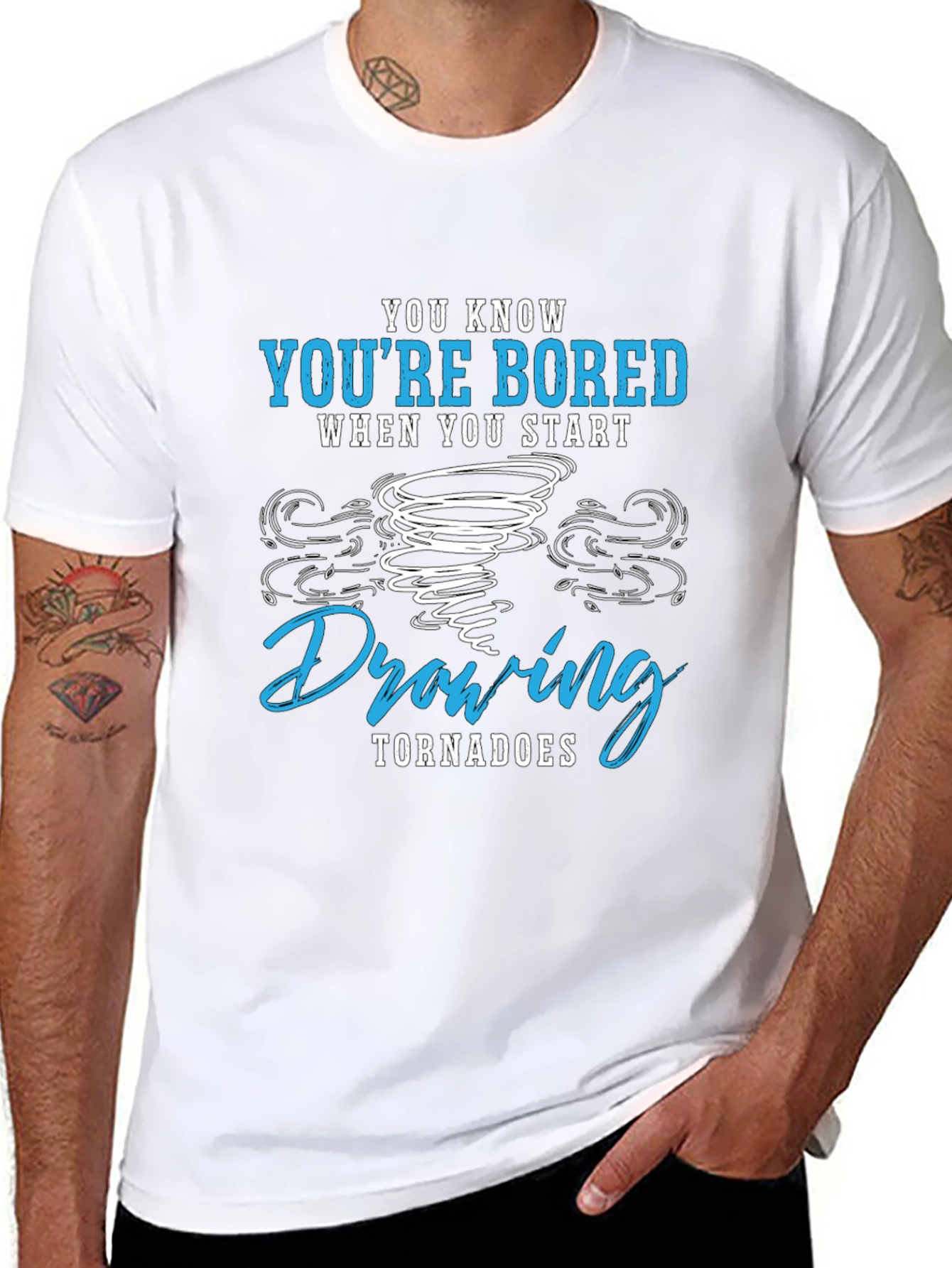 Bored Drawing Tornadoes Graphic T-Shirt