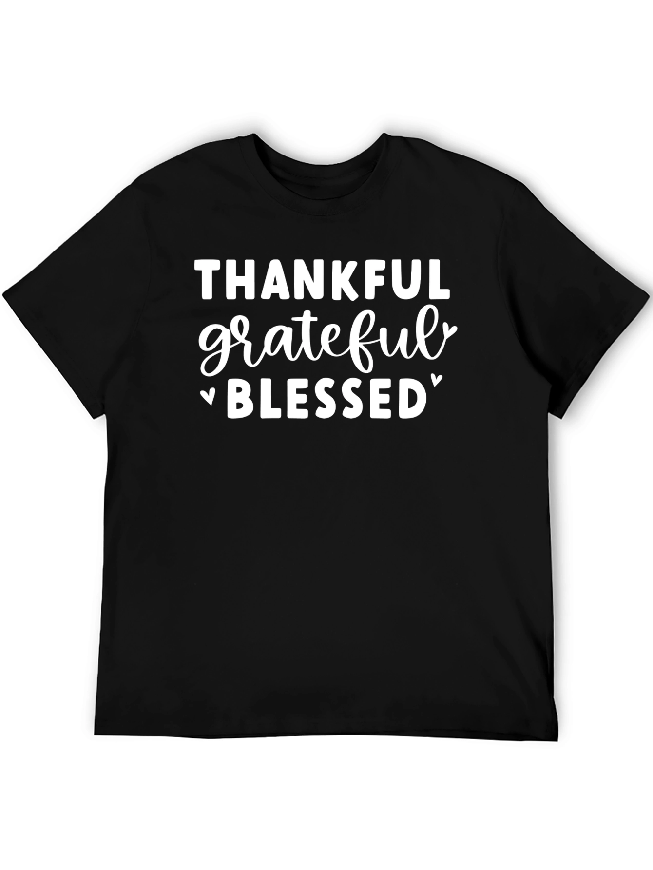 Thankful Grateful Blessed Black T-Shirt
