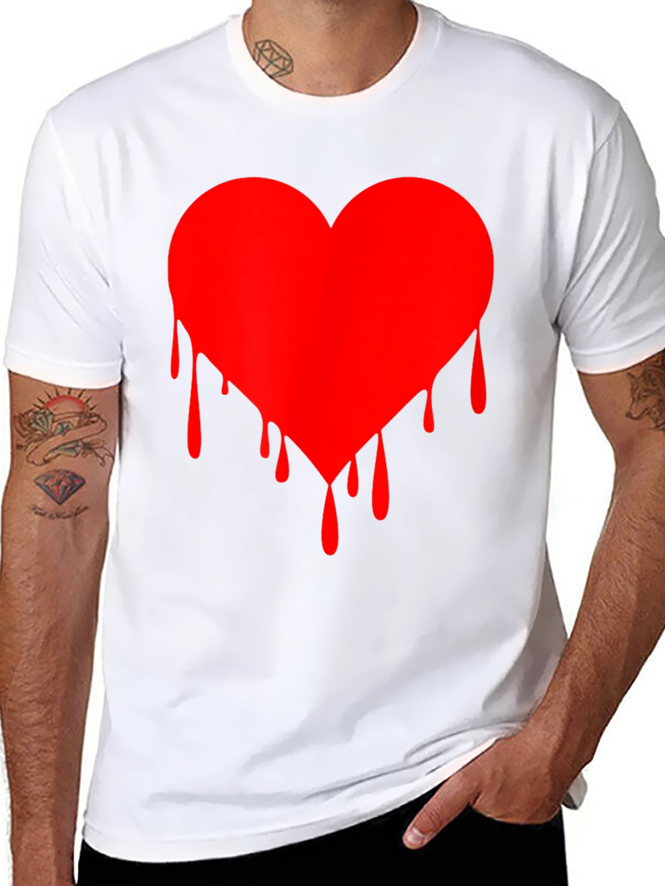 Bleeding Heart Graphic Tee - Bold Statement T-Shirt