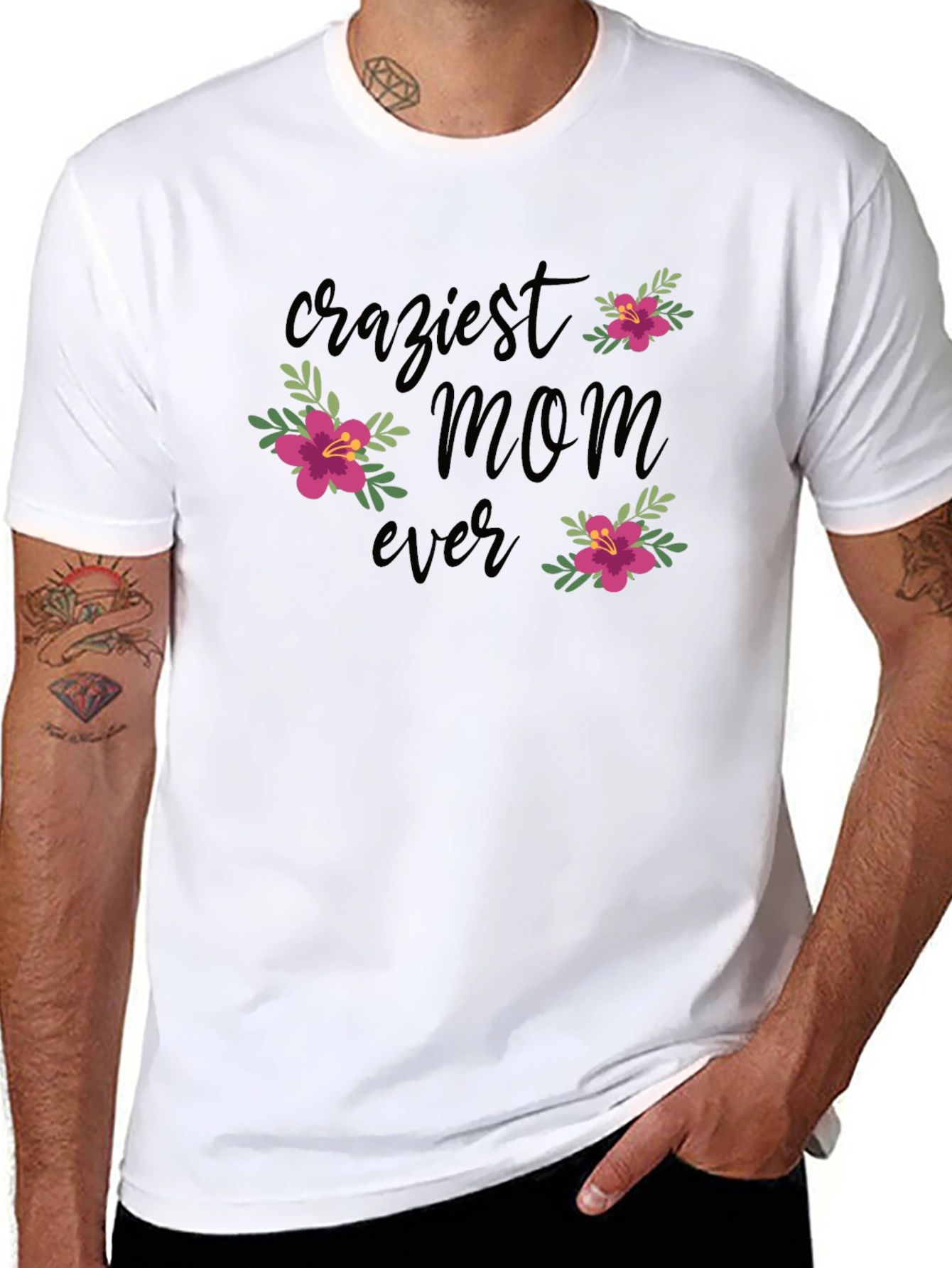 Craziest Mom Ever Floral Graphic T-Shirt