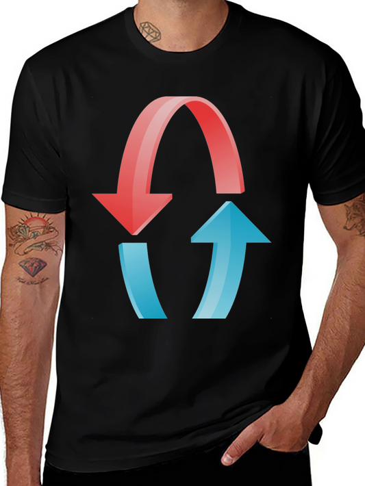 Reciprocal Arrows Graphic T-Shirt - Black Cotton Blend