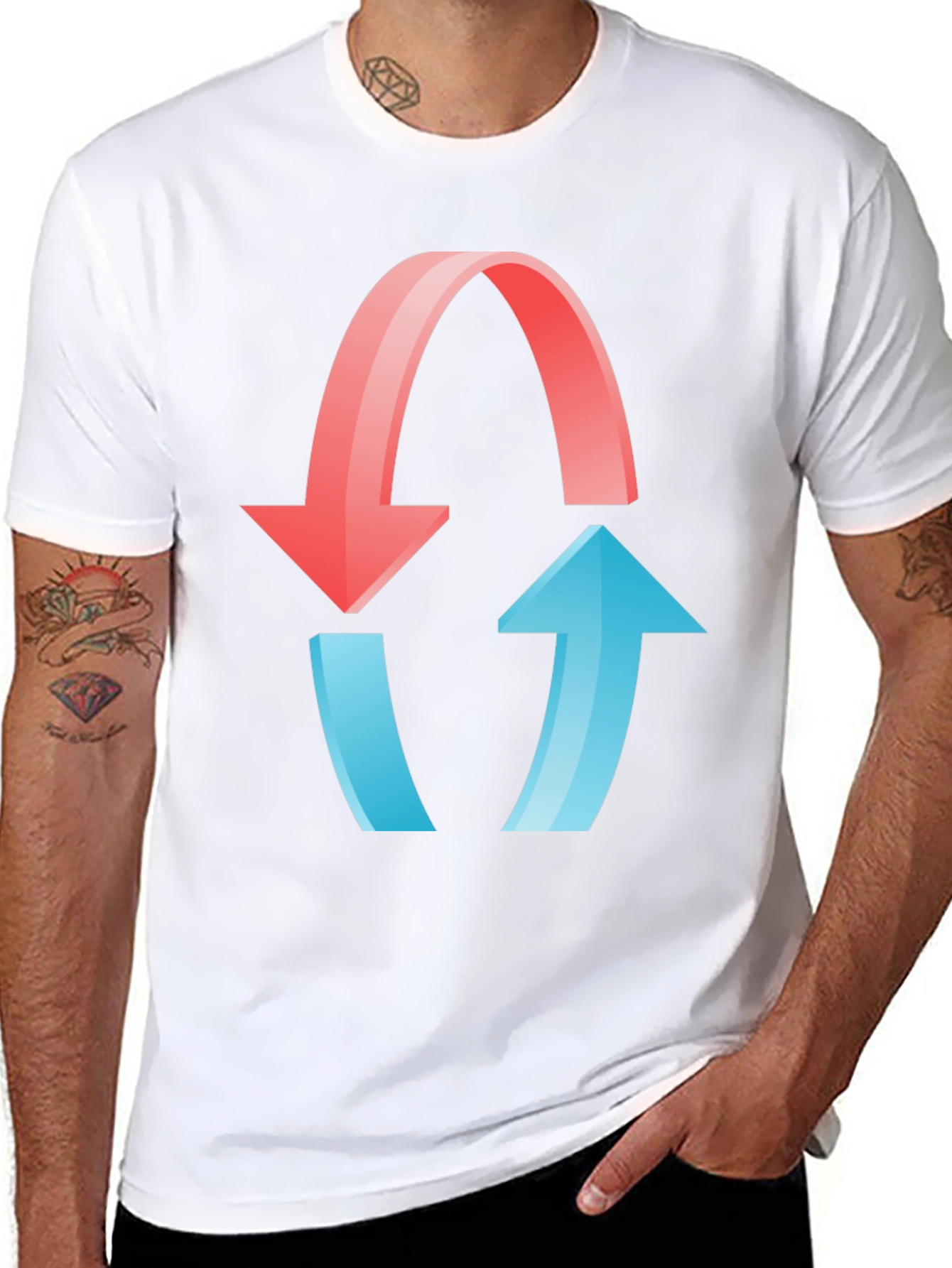 Reciprocal Arrows Graphic T-Shirt - Black Cotton Blend