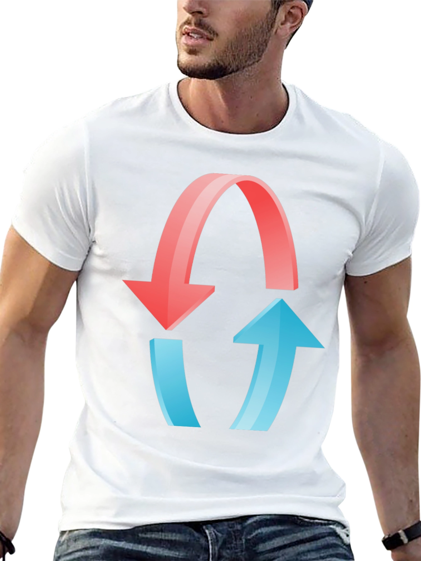 Reciprocal Arrows Graphic T-Shirt - Black Cotton Blend