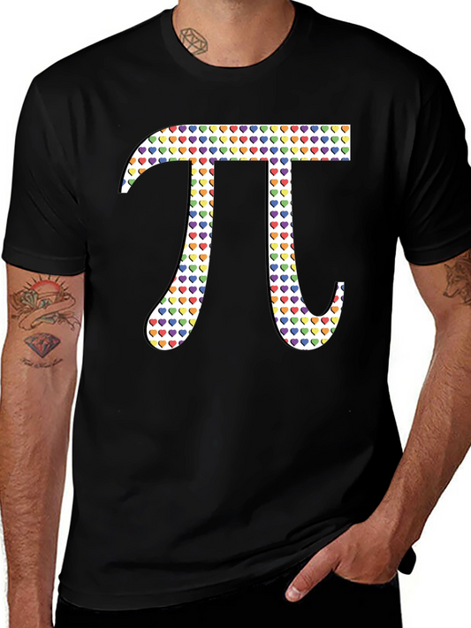 Heart Pattern Pi Symbol Graphic Tee