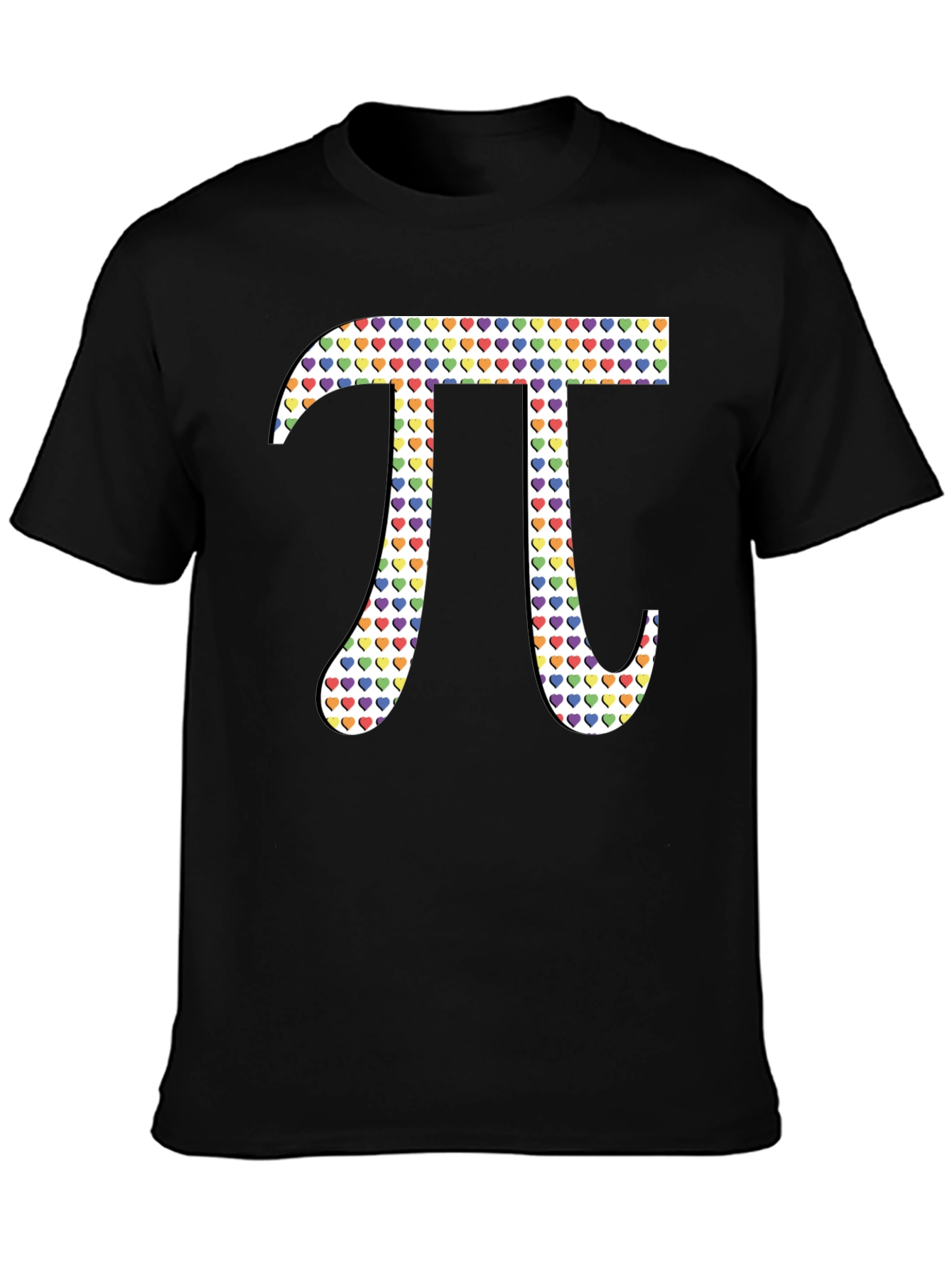 Heart Pattern Pi Symbol Graphic Tee