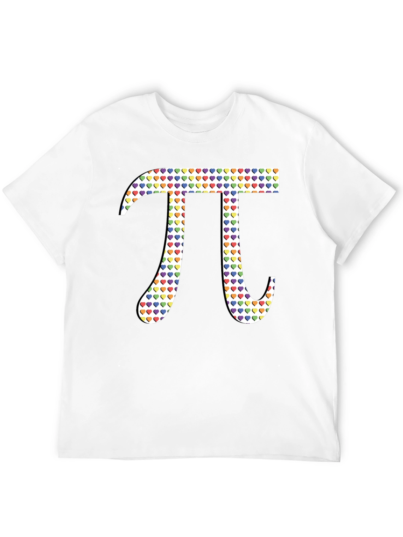 Heart Pattern Pi Symbol Graphic Tee