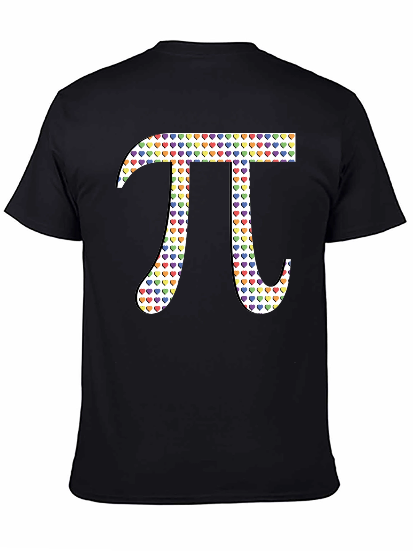 Heart Pattern Pi Symbol Graphic Tee