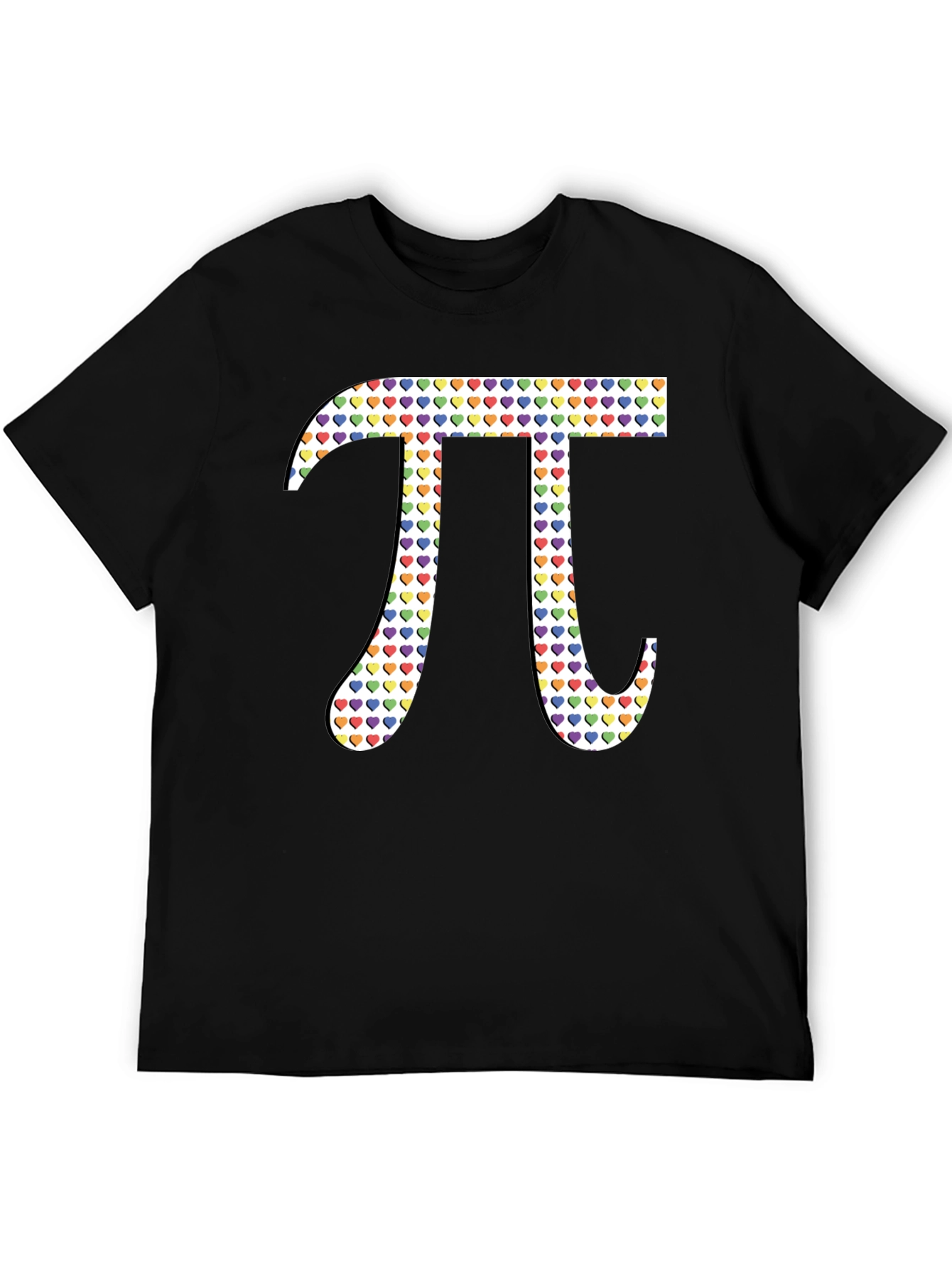 Heart Pattern Pi Symbol Graphic Tee