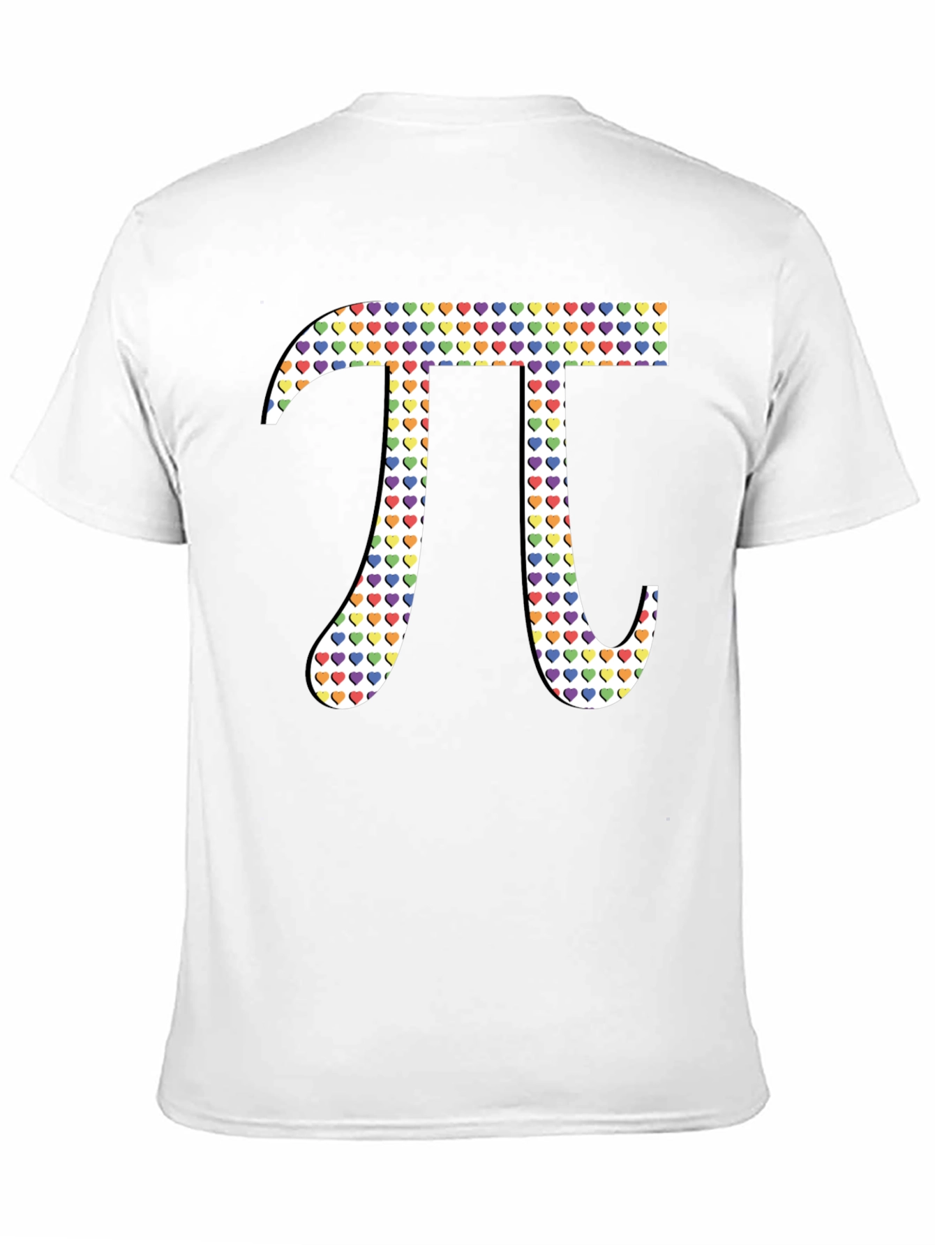 Heart Pattern Pi Symbol Graphic Tee
